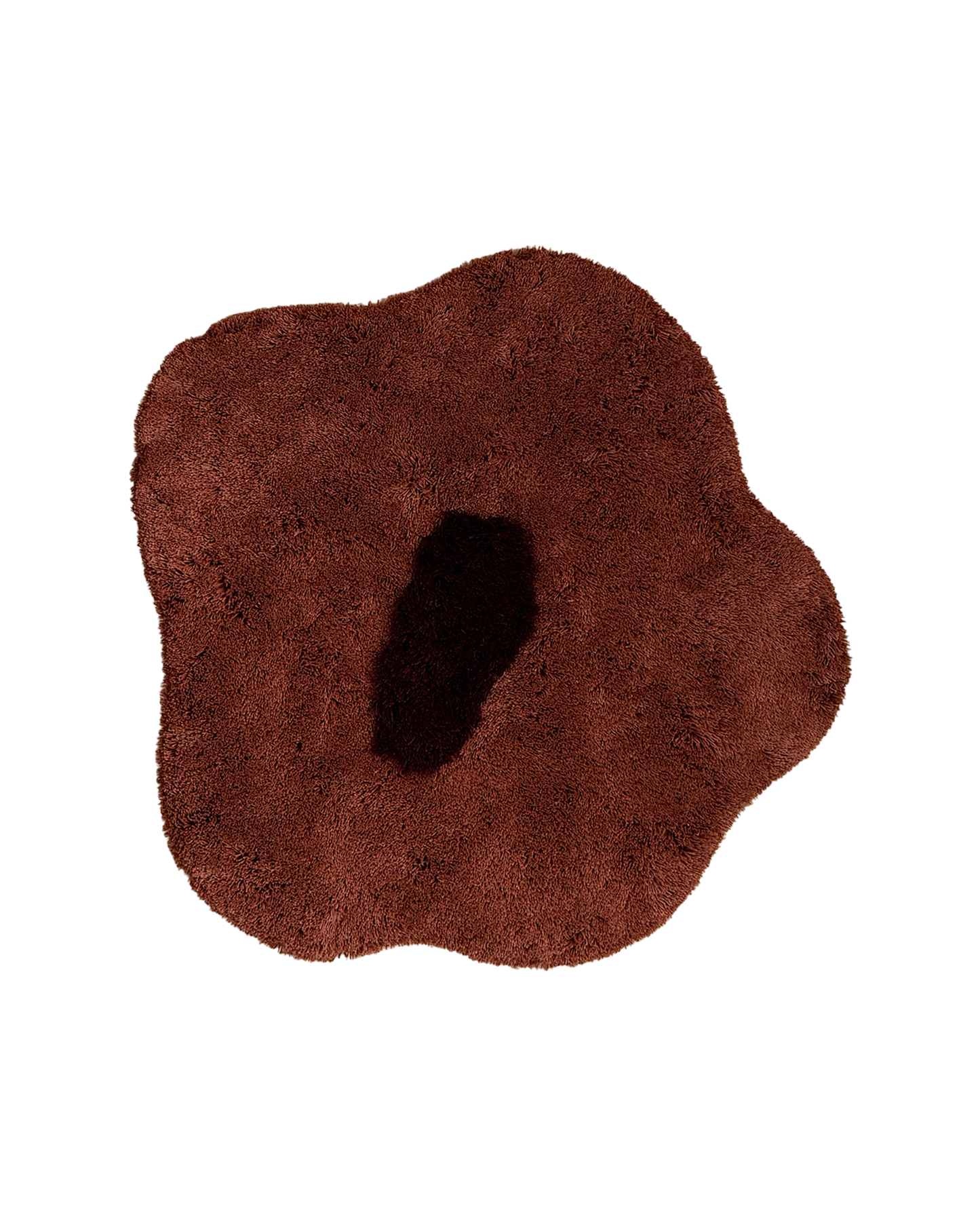 A Single Poppy Rug, terracotta/maroon