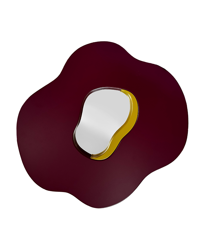 Poppy Mirror, Eggplant/Mustard