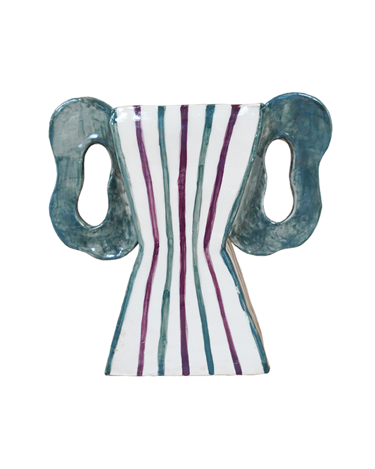 Poppy Vase Striped  -  Unique piece